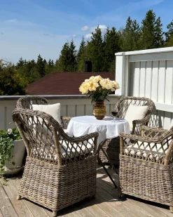 Set di 2 poltrone da giardino con cuscini MAROS Rattan Naturale