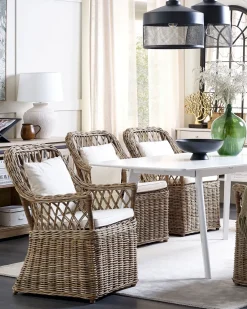 Set di 2 poltrone da giardino con cuscini MAROS Rattan Naturale