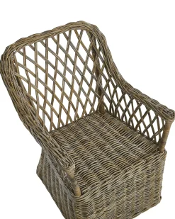 Set di 2 poltrone da giardino con cuscini MAROS Rattan Naturale