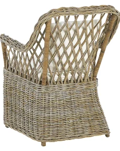 Set di 2 poltrone da giardino con cuscini MAROS Rattan Naturale