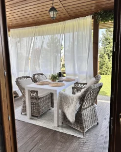 Set di 2 poltrone da giardino con cuscini MAROS Rattan Naturale