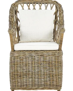 Set di 2 poltrone da giardino con cuscini MAROS Rattan Naturale