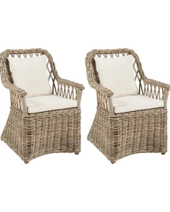 Set di 2 poltrone da giardino MAROS II Rattan Naturale