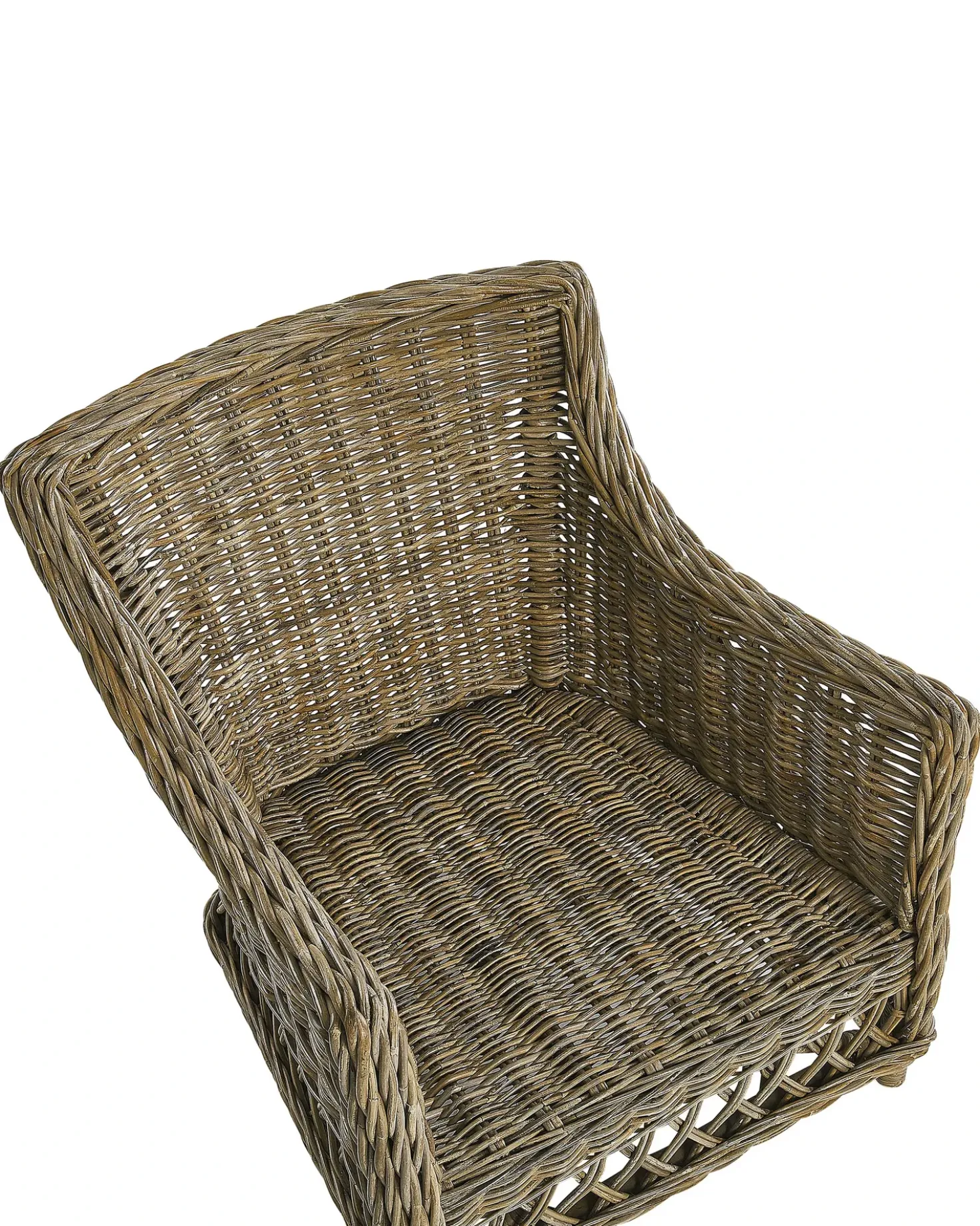 Set di 2 poltrone da giardino con cuscini RIBOLLA con poggiapiedi Rattan Naturale