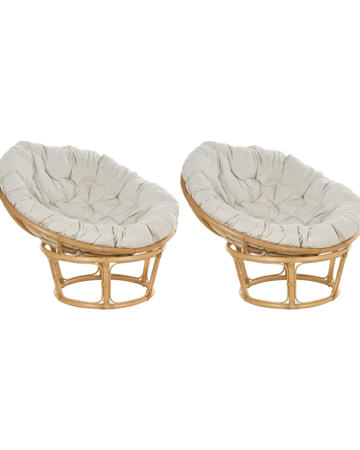 Set di 2 poltrone da giardino con cuscini SALVO Rattan Naturale