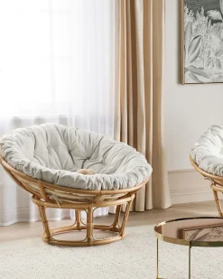 Set di 2 poltrone da giardino con cuscini SALVO Rattan Naturale