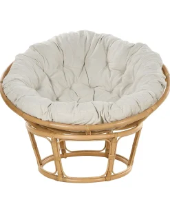 Set di 2 poltrone da giardino con cuscini SALVO Rattan Naturale