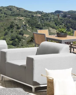 Set di 2 poltrone da giardino ROVIGO Tessuto Grigio chiaro