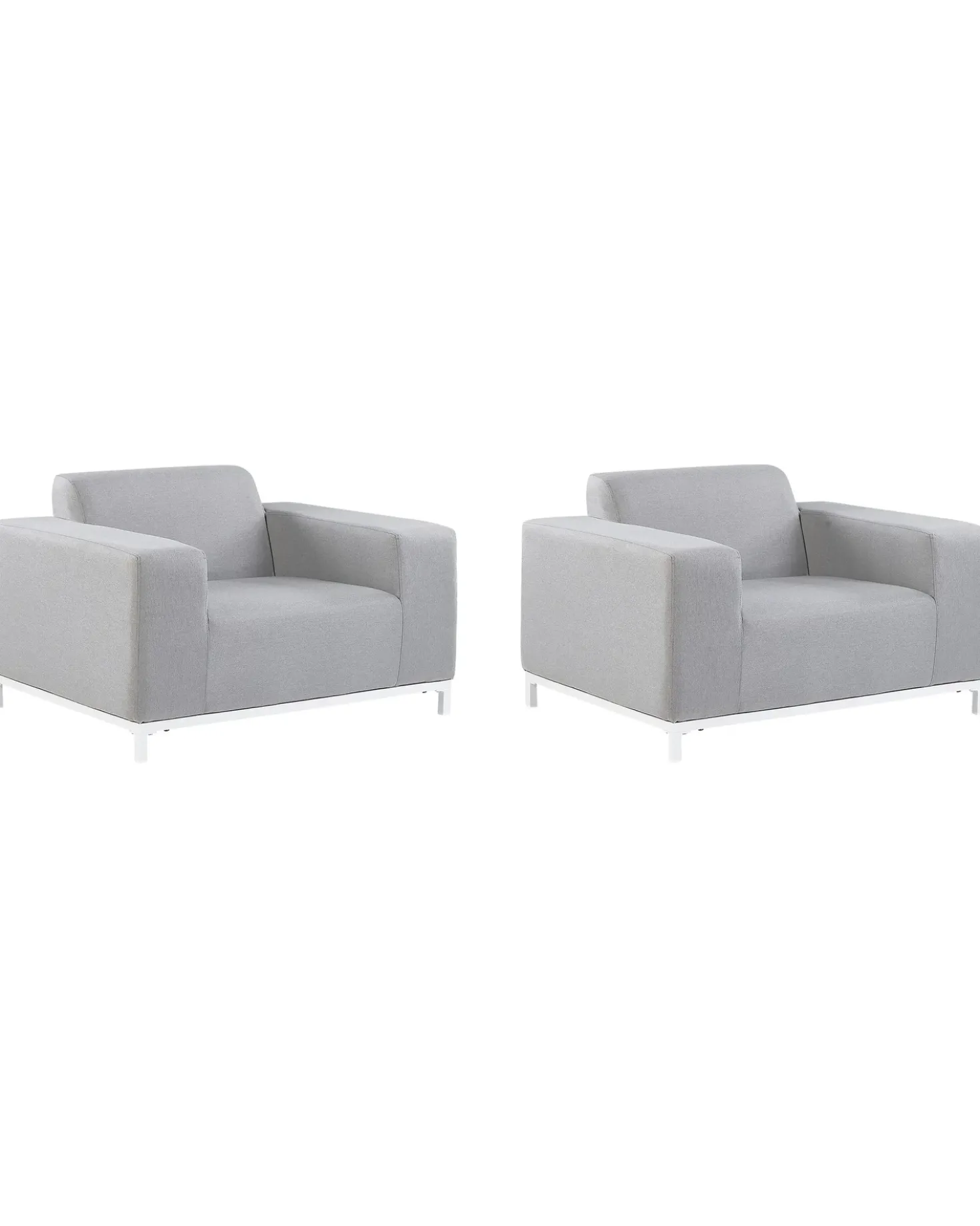 Set di 2 poltrone da giardino ROVIGO Tessuto Grigio chiaro
