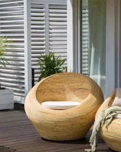Set di 2 poltrone da giardino MAIORI Rattan Naturale