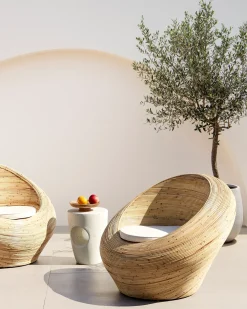 Set di 2 poltrone da giardino MAIORI Rattan Naturale