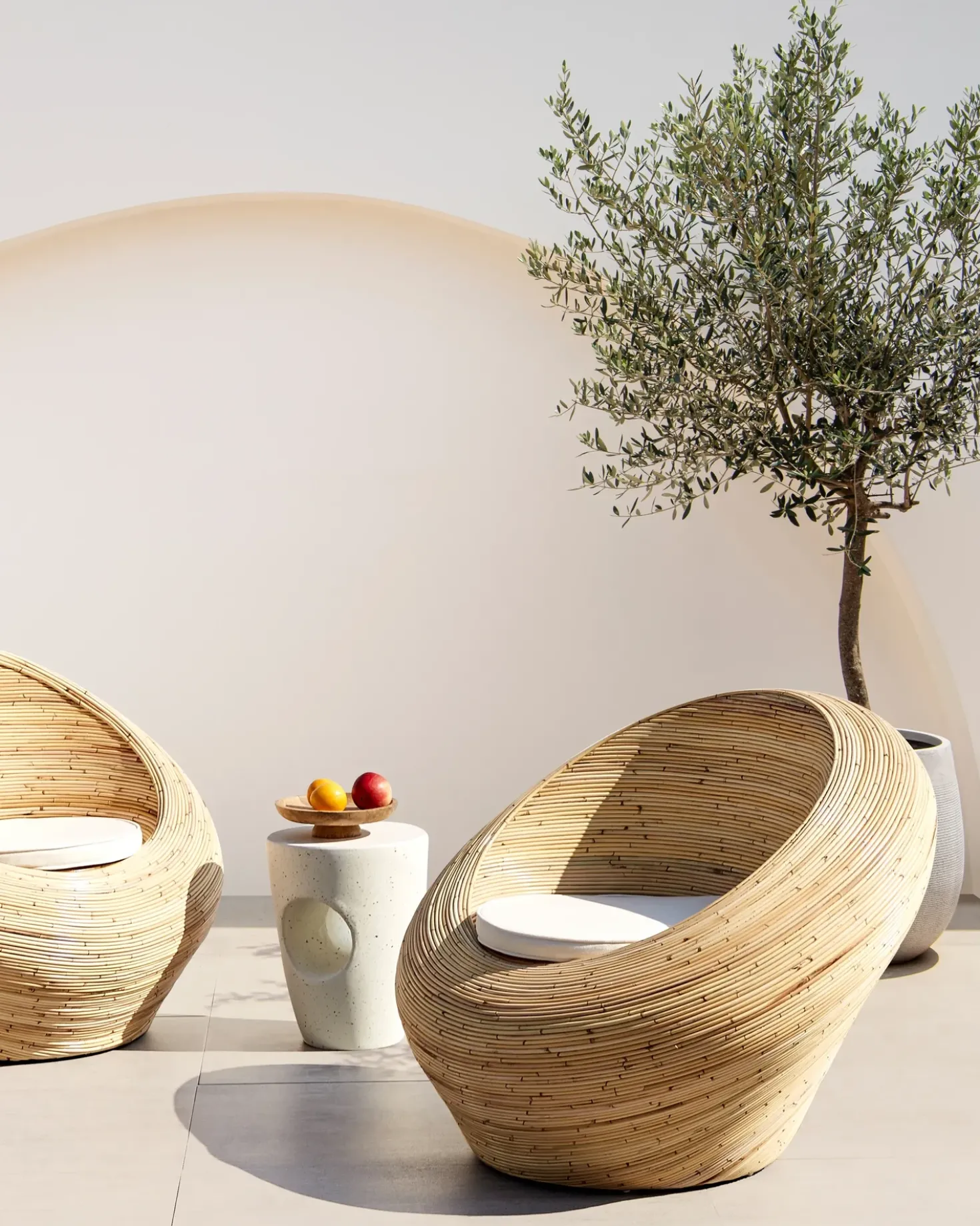 Set di 2 poltrone da giardino MAIORI Rattan Naturale