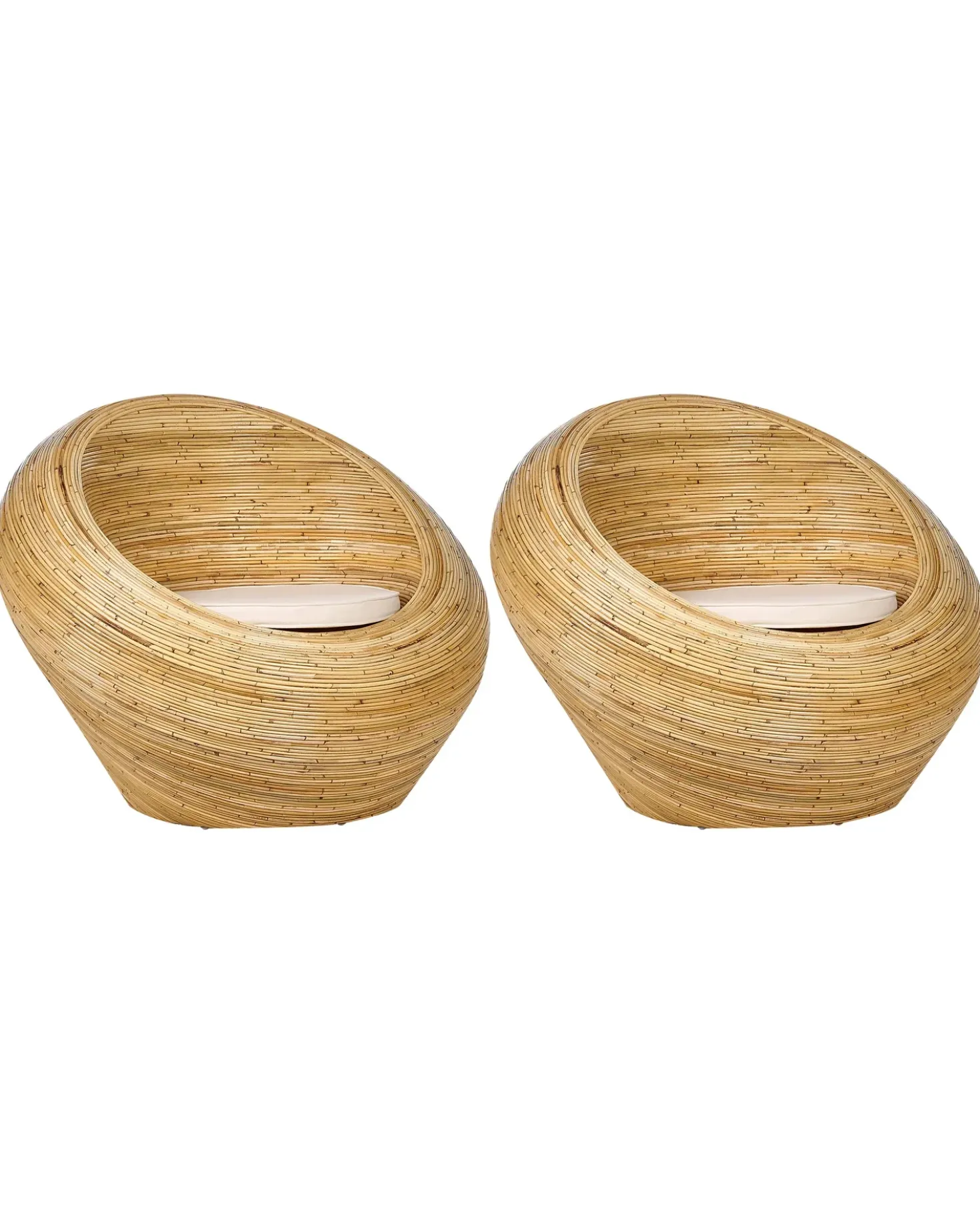 Set di 2 poltrone da giardino MAIORI Rattan Naturale