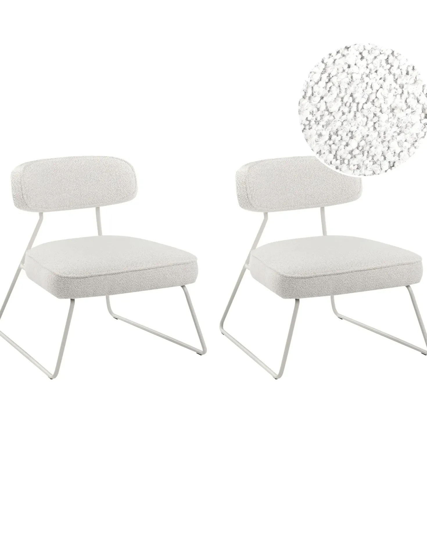 Set di 2 poltrone FROVI Tessuto Bianco sporco