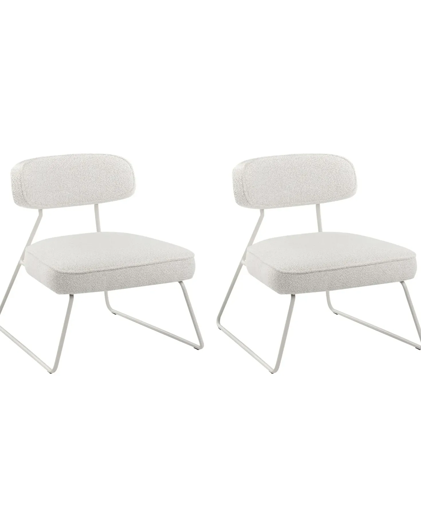 Set di 2 poltrone FROVI Tessuto Bianco sporco