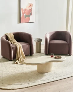 Set di 2 poltrone VELTADA Velluto Marrone scuro