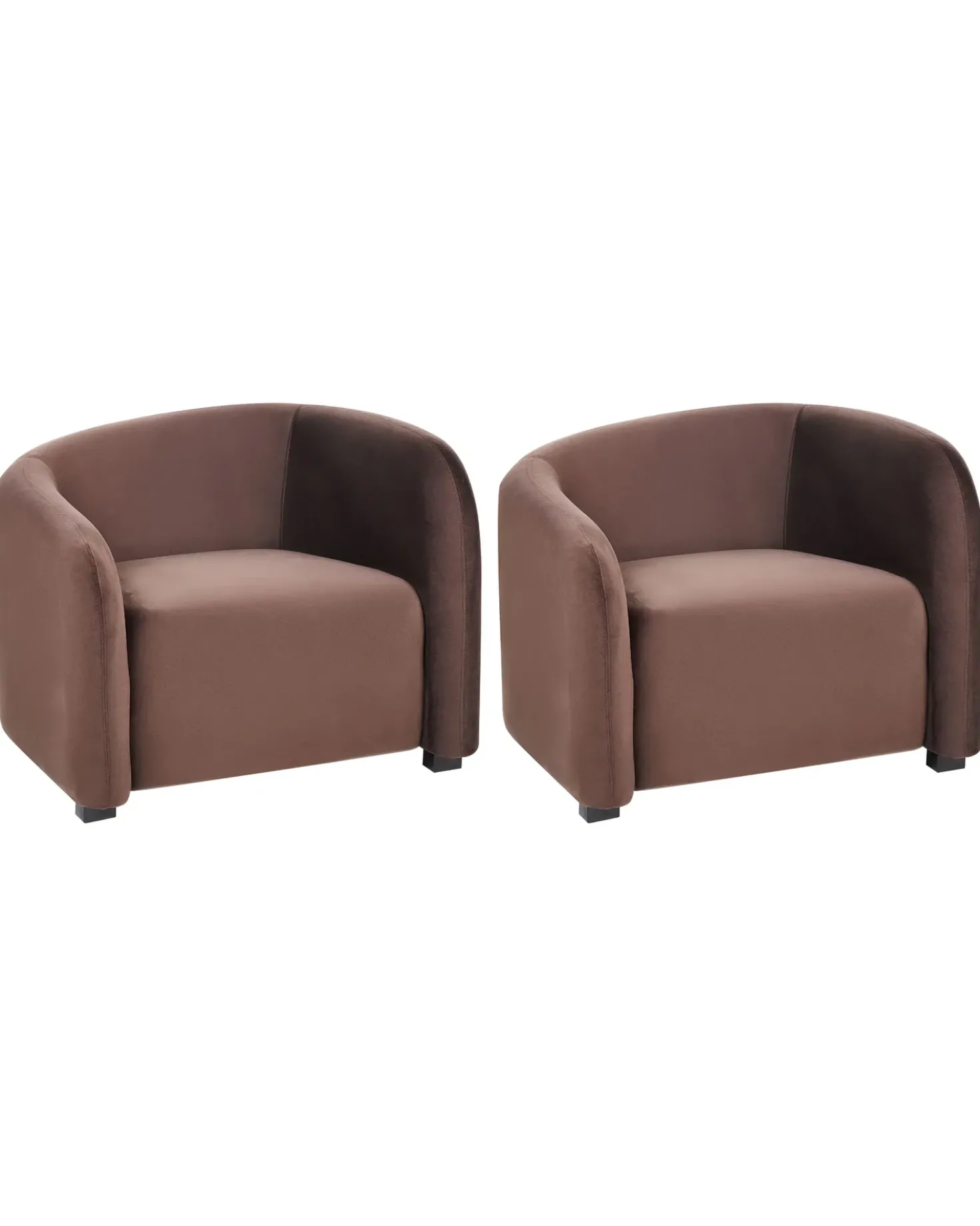 Set di 2 poltrone VELTADA Velluto Marrone scuro