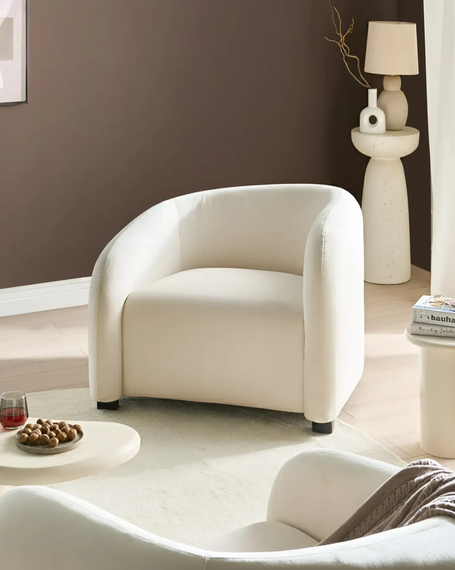 Set di 2 poltrone VELTADA Velluto Bianco sporco