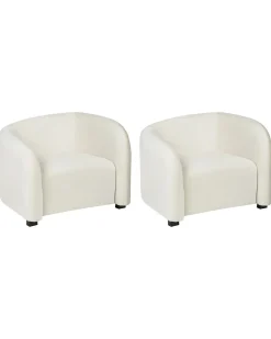 Set di 2 poltrone VELTADA Velluto Bianco sporco