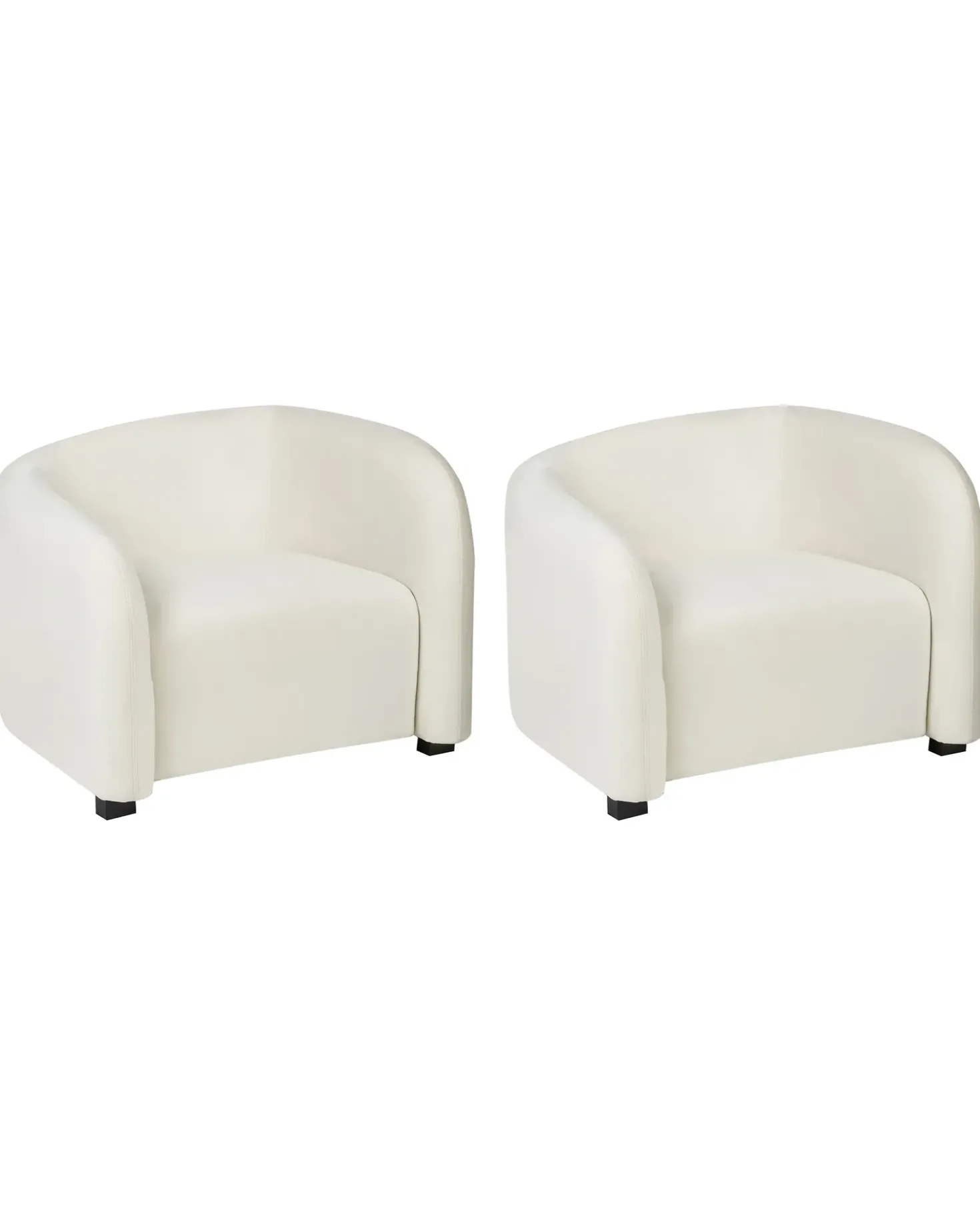 Set di 2 poltrone VELTADA Velluto Bianco sporco