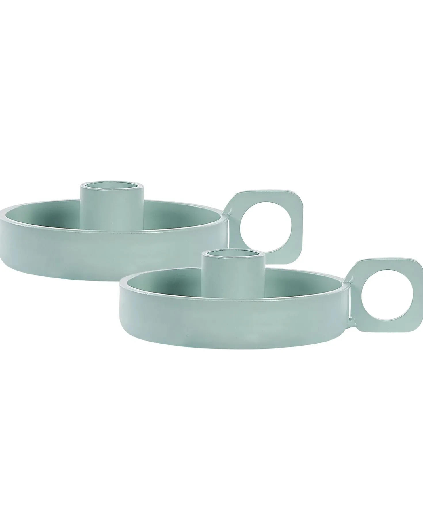 Set di 2 portacandele CHORIO Metallo 4 cm Verde menta