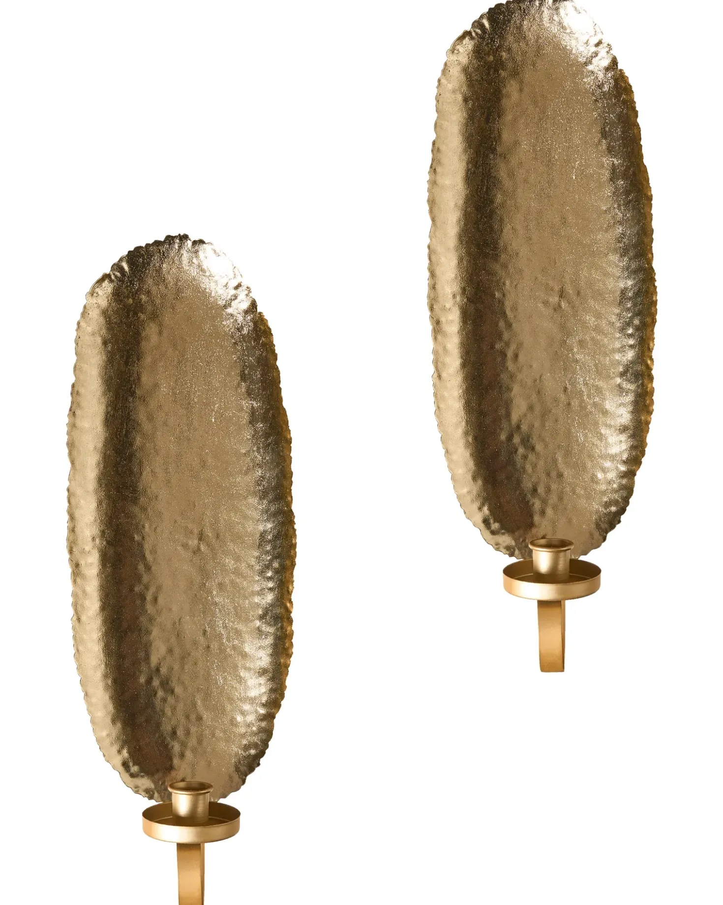 Set di 2 portacandele da parete FEIJO Metallo 44 cm Oro