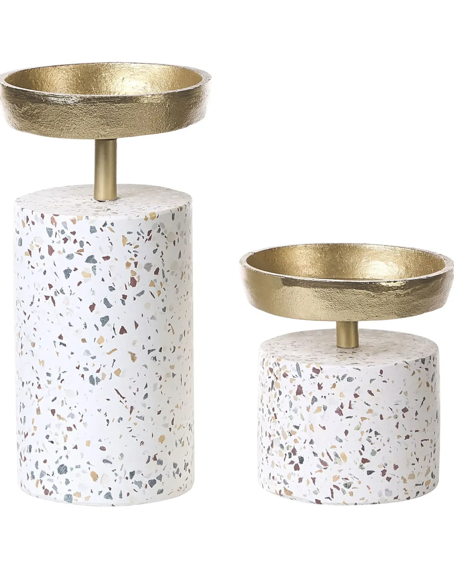 Set di 2 portacandele KAENGAN Pietra 13/24 cm Oro