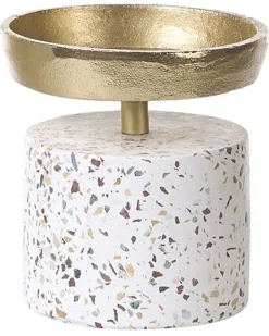 Set di 2 portacandele KAENGAN Pietra 13/24 cm Oro