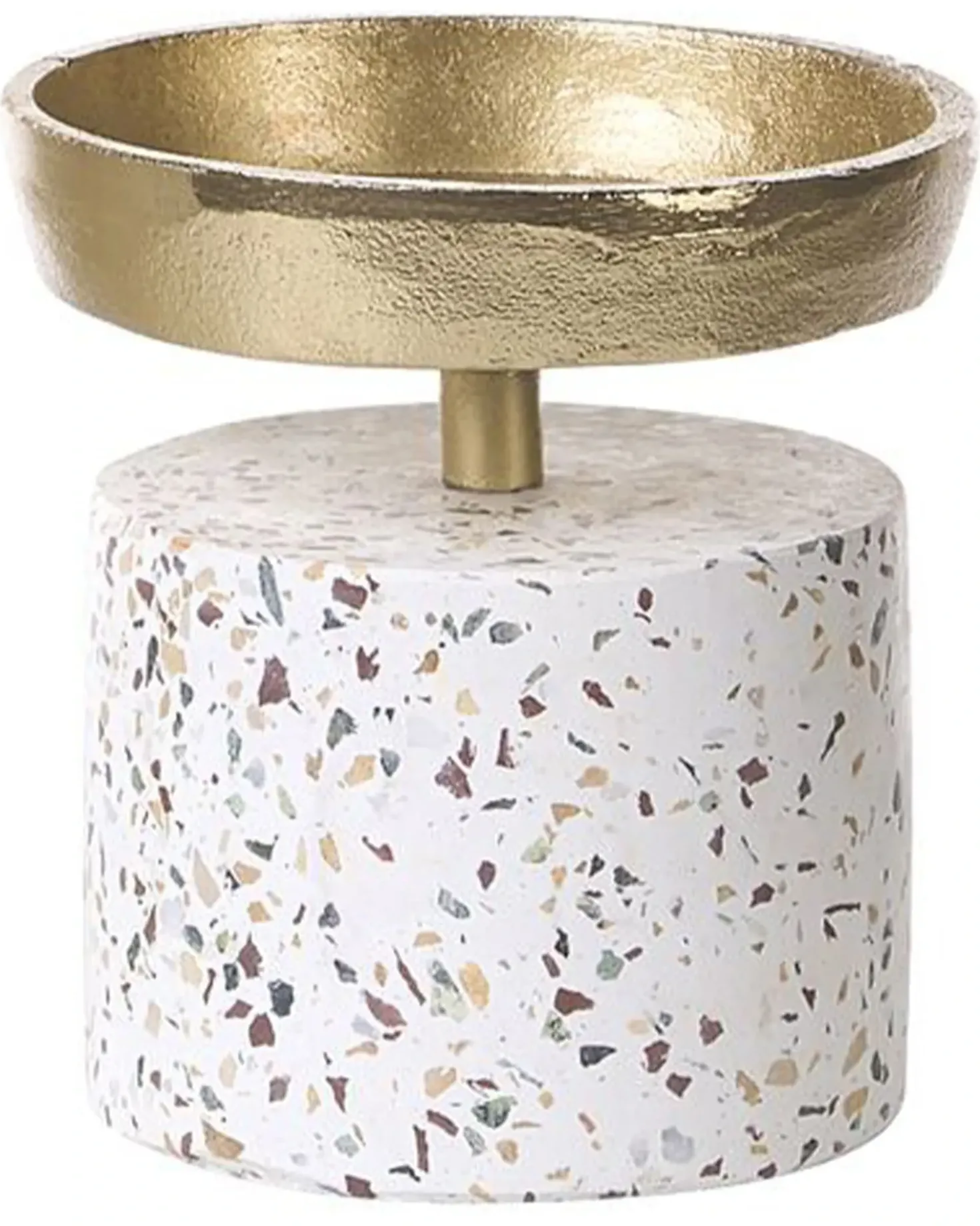 Set di 2 portacandele KAENGAN Pietra 13/24 cm Oro