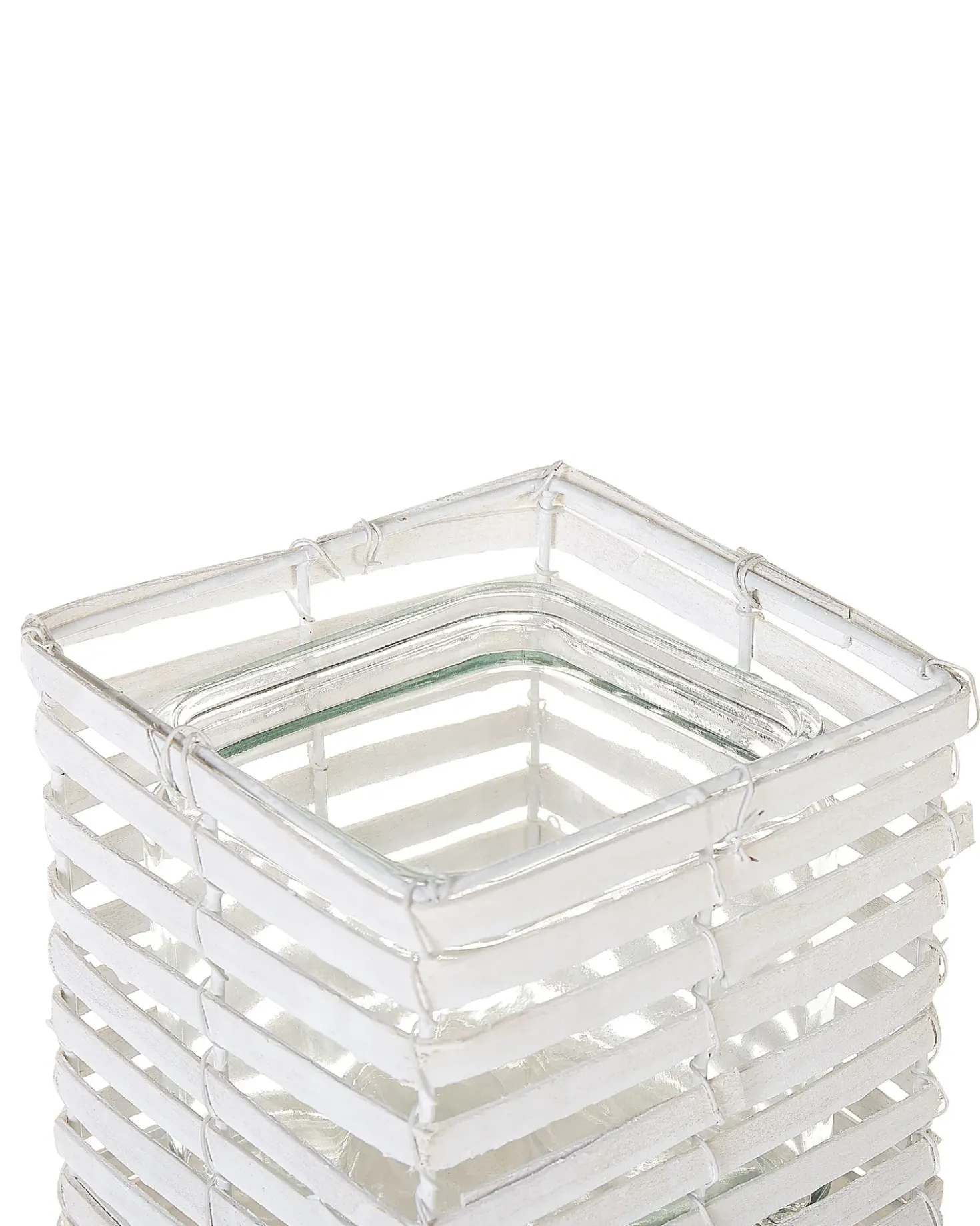 Set di 3 portacandele MAROLA Legno di pioppo 54/34/20 cm Bianco