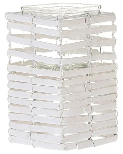 Set di 3 portacandele MAROLA Legno di pioppo 54/34/20 cm Bianco