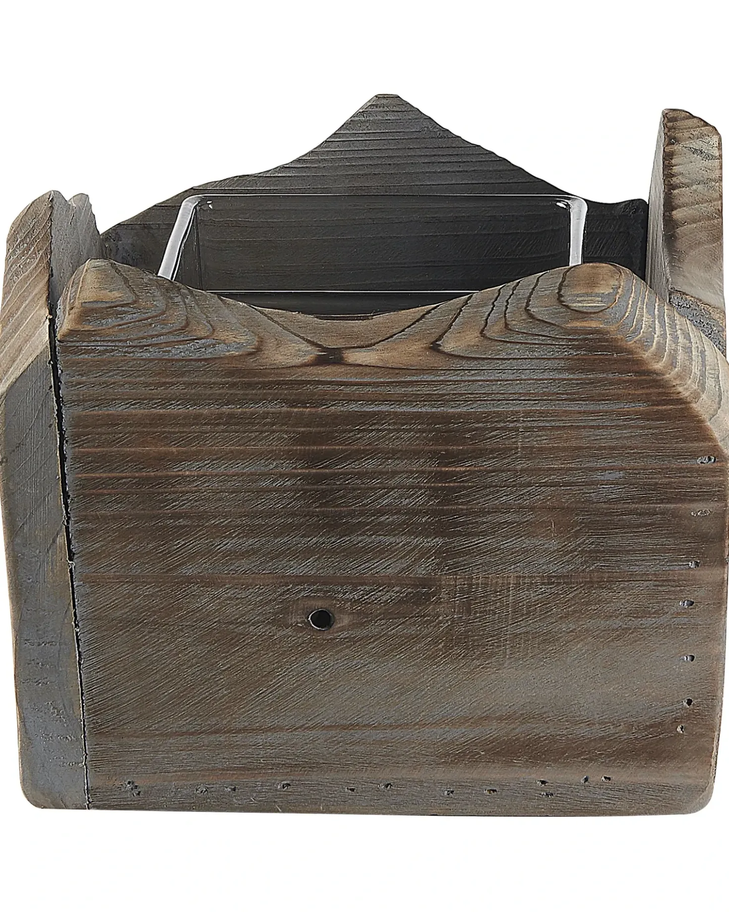 Set di 2 portacandele PLATEROS Legno di abete 15/12 cm Marrone scuro