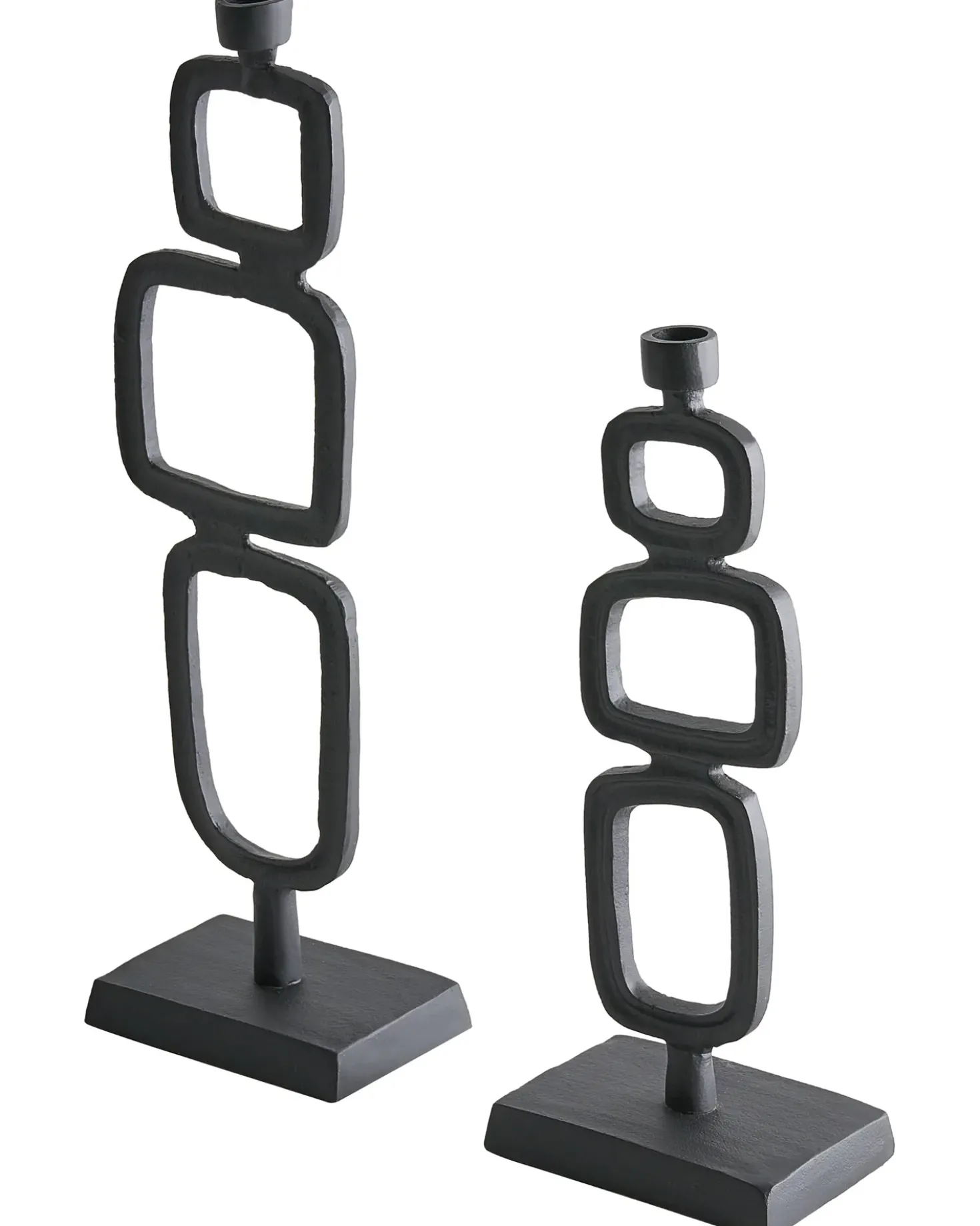 Set di 2 portacandele SIPANJE Metallo 35/48 cm Nero
