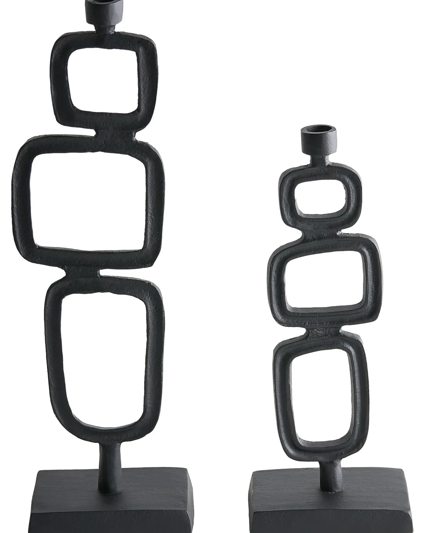 Set di 2 portacandele SIPANJE Metallo 35/48 cm Nero