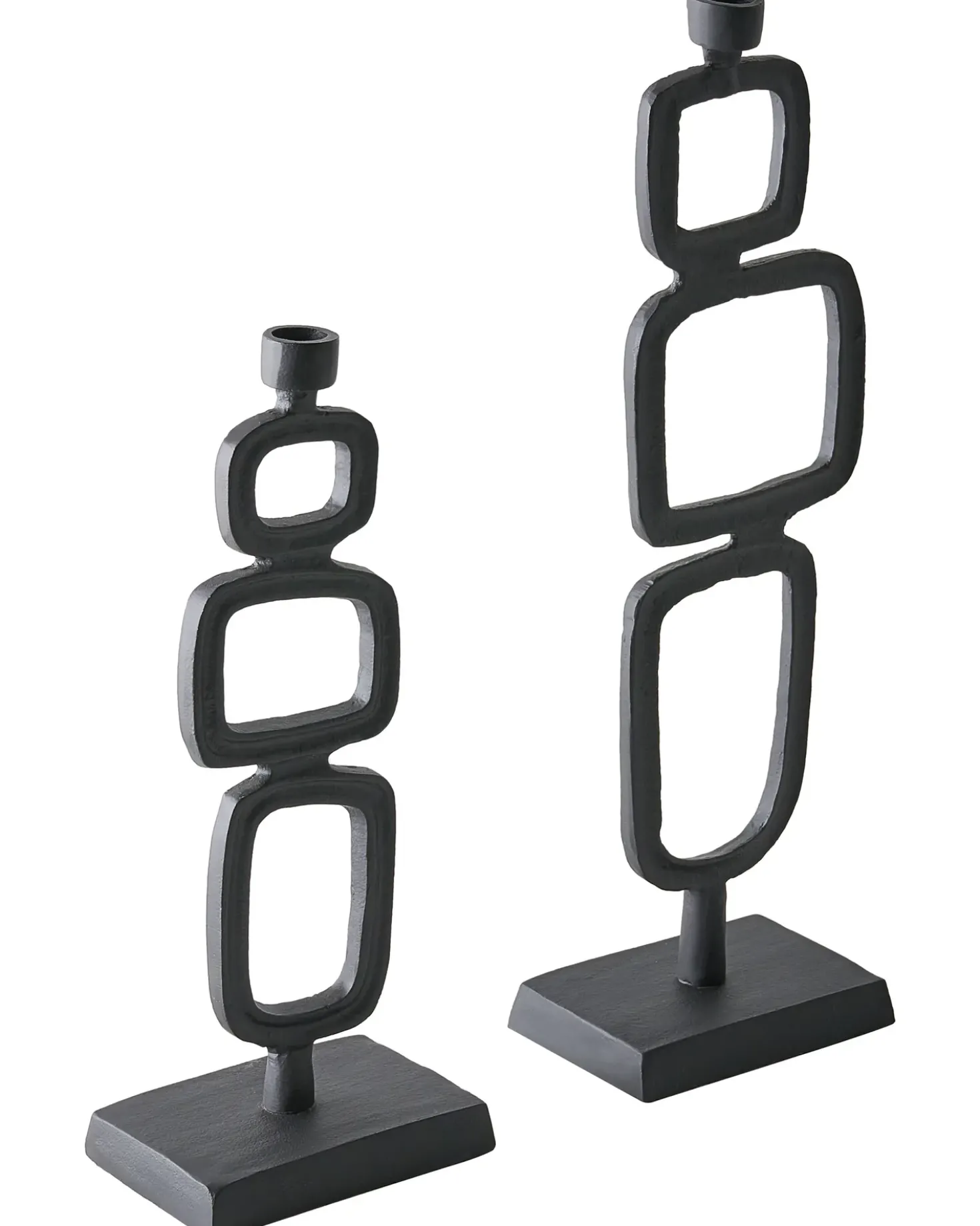 Set di 2 portacandele SIPANJE Metallo 35/48 cm Nero
