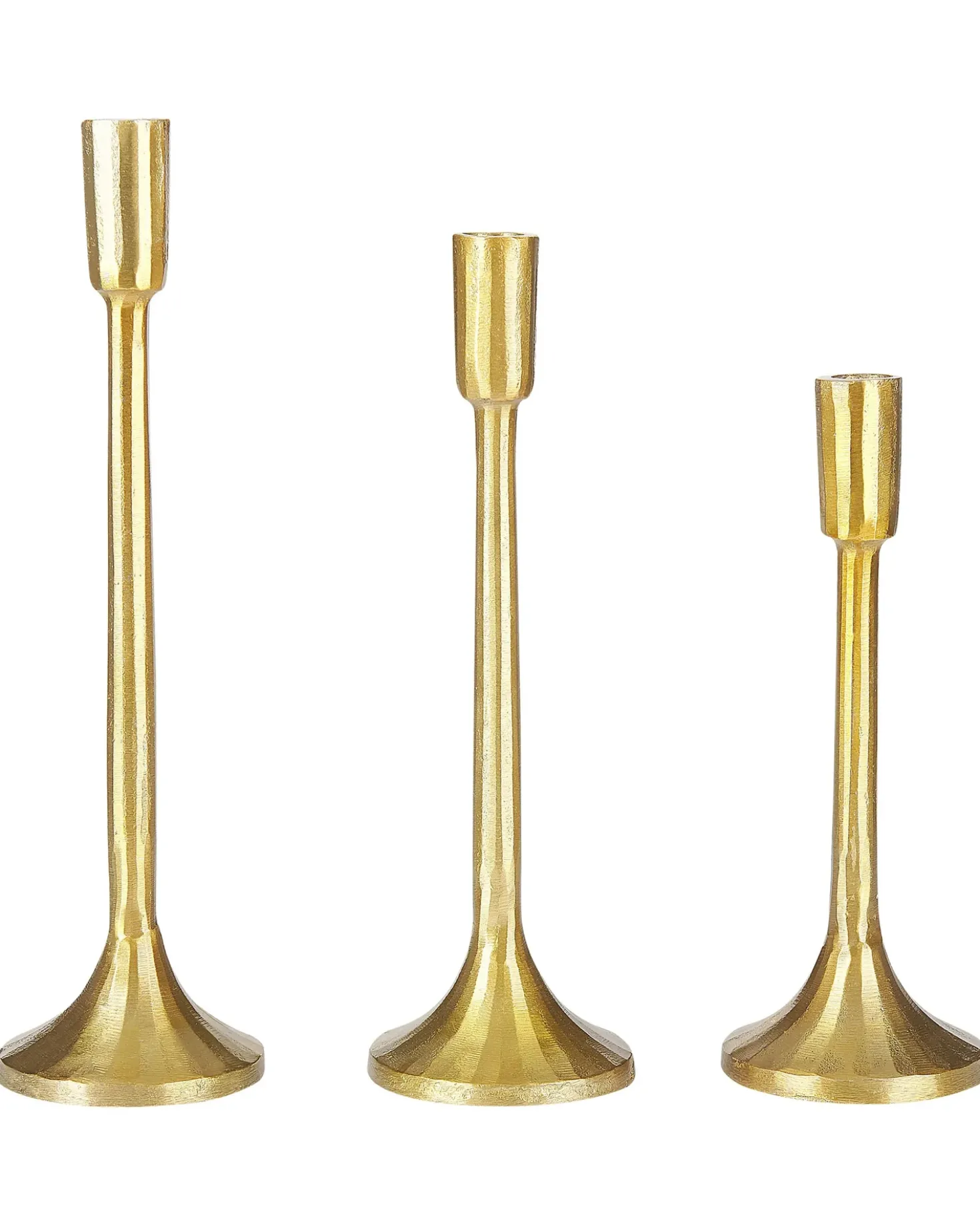 Set di 3 portacandele ZIMBABWE Metallo 36 cm Oro