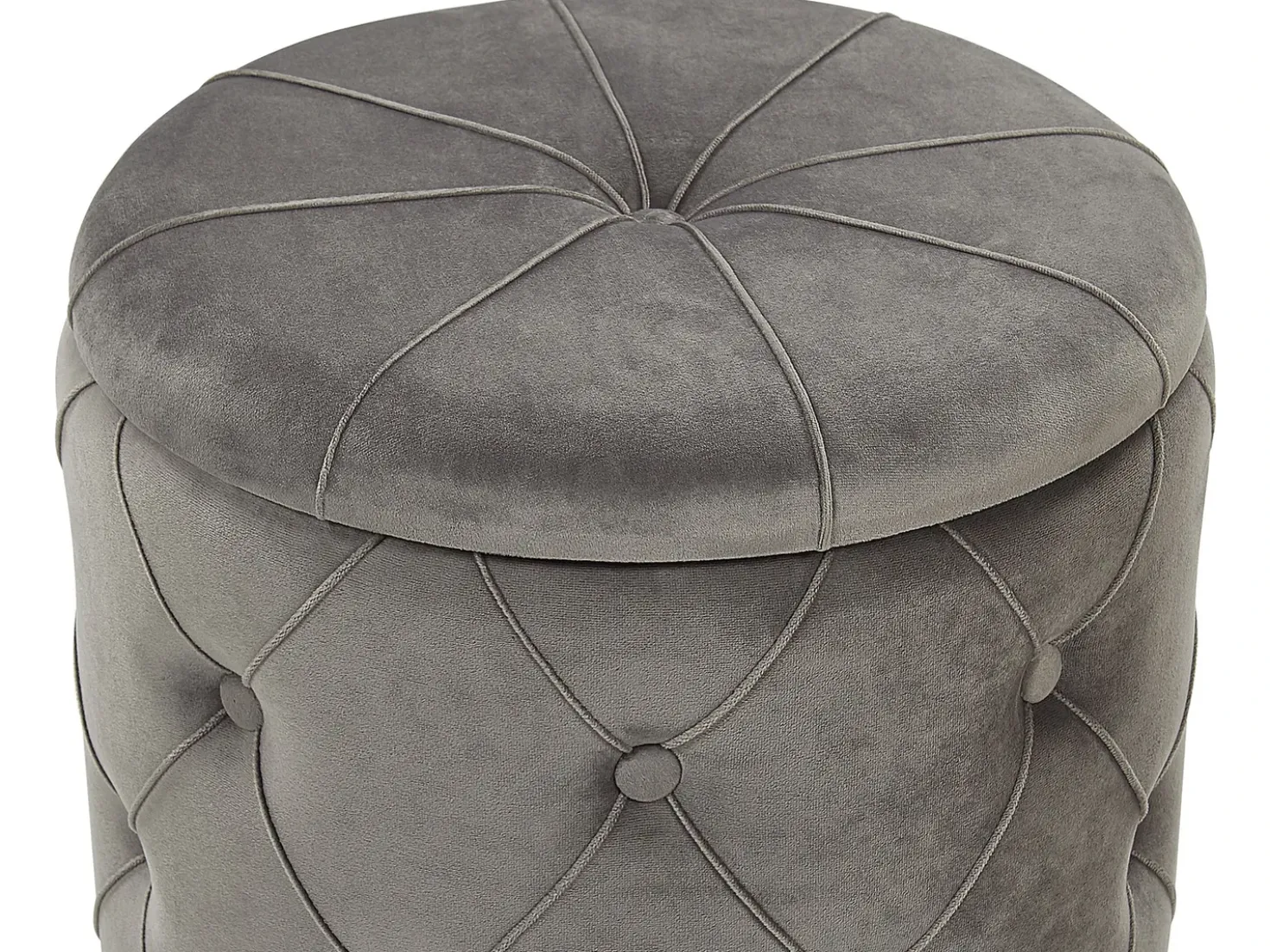 Set di 2 pouf contenitore PUEBLO Velluto Grigio