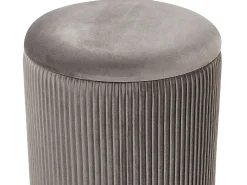 Set di 2 pouf contenitore MIRAMAR Velluto Grigio