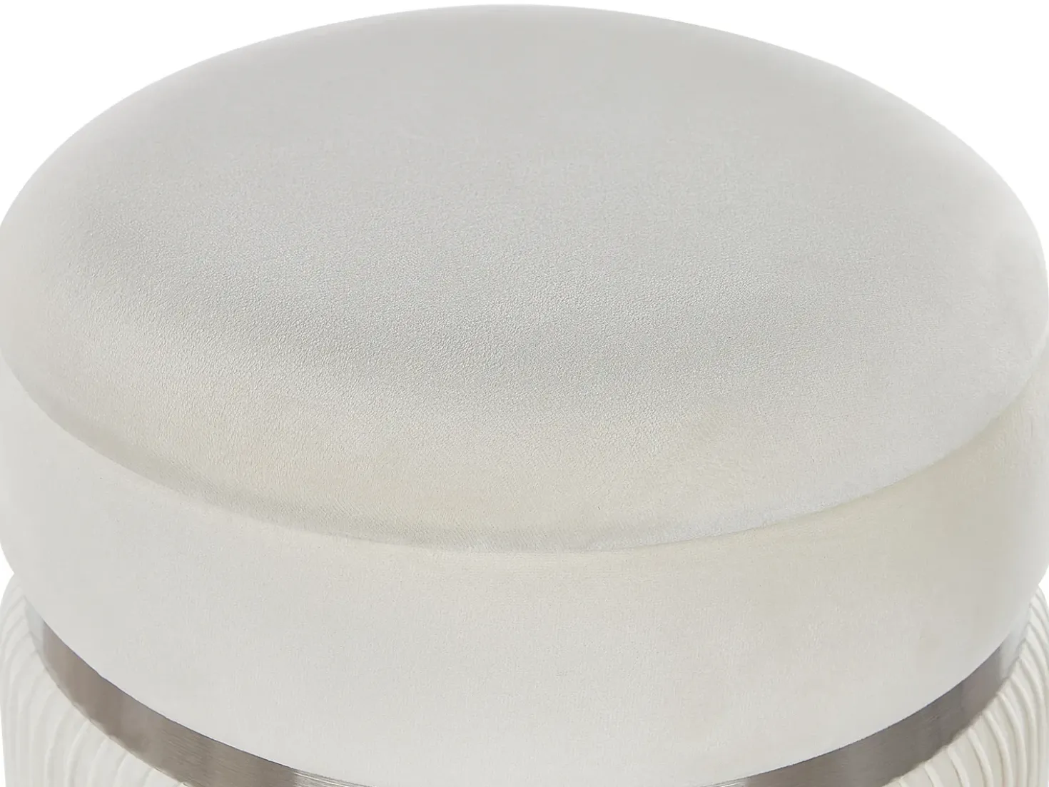 Set di 2 pouf contenitore CAMDENTON Velluto Bianco sporco