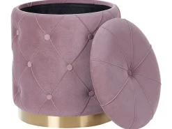 Set di 2 pouf contenitore PUEBLO Velluto Rosa
