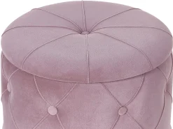 Set di 2 pouf contenitore PUEBLO Velluto Rosa
