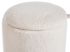 Set di 2 pouf contenitore BEREA Bouclé Bianco sporco