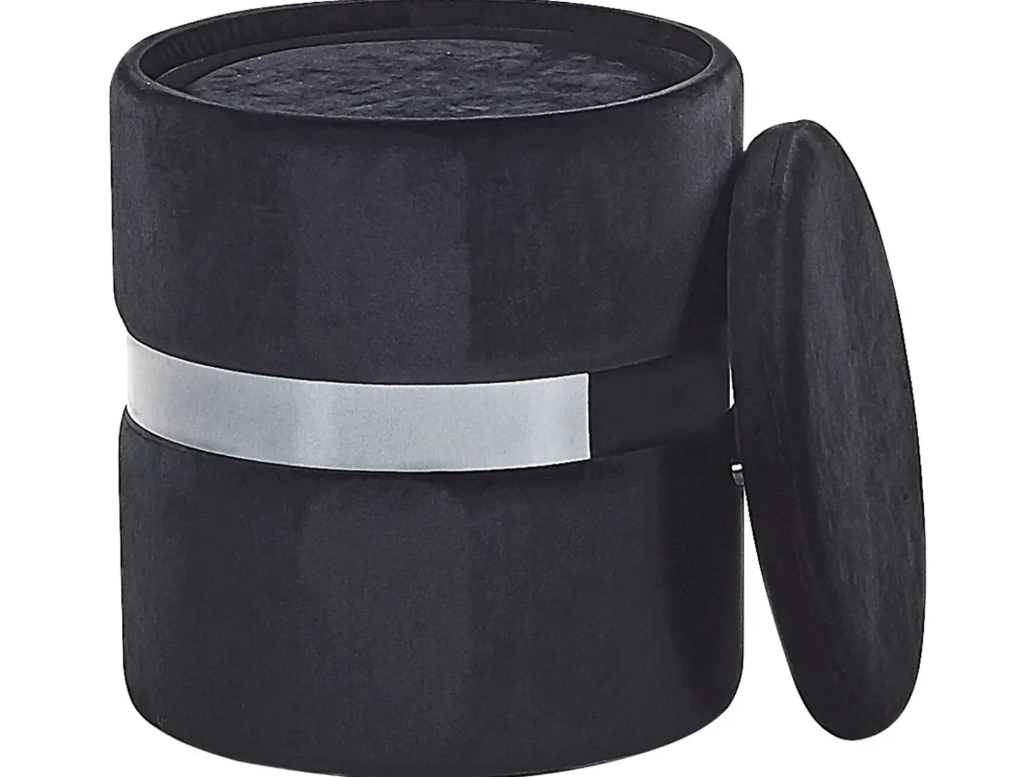 Set di 2 pouf contenitore DORIS Velluto Nero