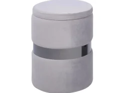 Set di 2 pouf contenitore DORIS Velluto Grigio chiaro