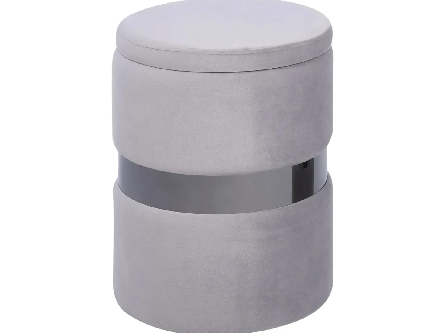 Set di 2 pouf contenitore DORIS Velluto Grigio chiaro