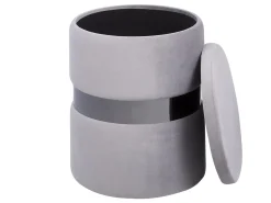 Set di 2 pouf contenitore DORIS Velluto Grigio chiaro