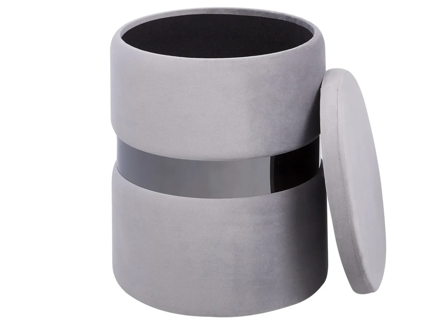 Set di 2 pouf contenitore DORIS Velluto Grigio chiaro