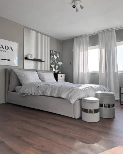 Set di 2 pouf contenitore DORIS Velluto Grigio chiaro