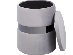 Set di 2 pouf contenitore DORIS Velluto Grigio chiaro