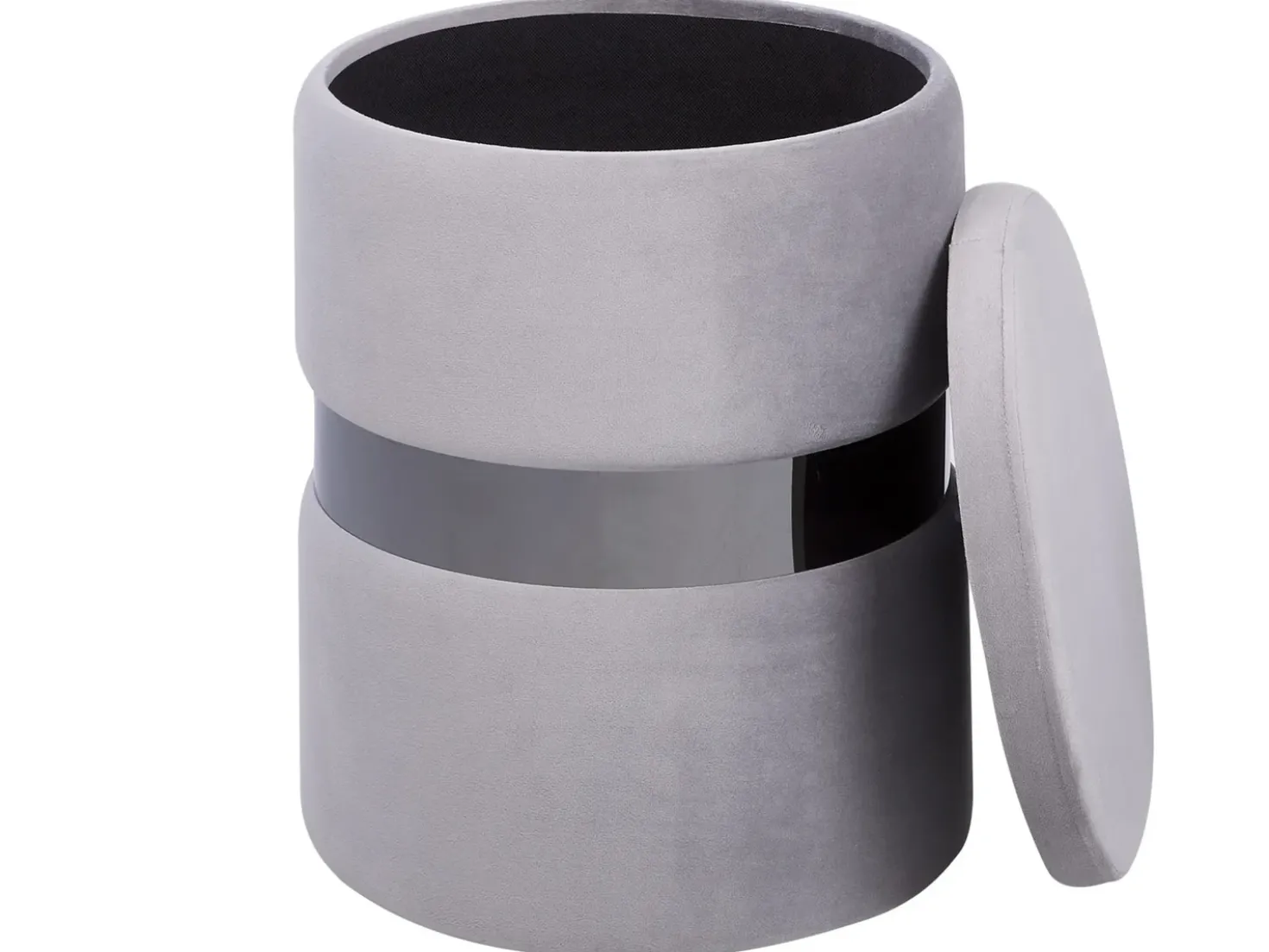 Set di 2 pouf contenitore DORIS Velluto Grigio chiaro